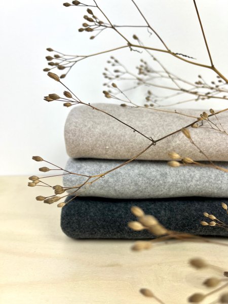BIO Baumwollfleece anthrazit melange