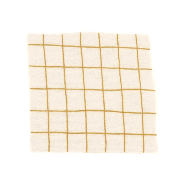French Terry Grid ochre creme EP