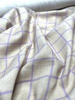 Musselin Grid beige flieder 4x4