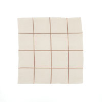 Musselin Grid beige brown 5 x 5