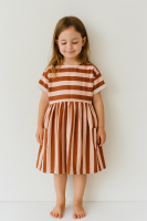 French Terry Streifen cognac rose EP