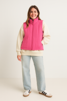 Steppstoff Streifen Doubleface bubblegum pink