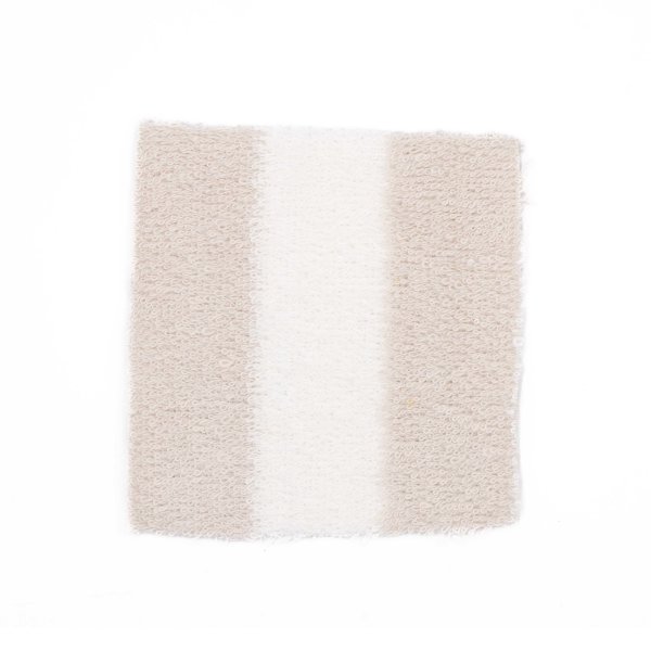 Frottee Baumwolle Blockstreifen beige off white