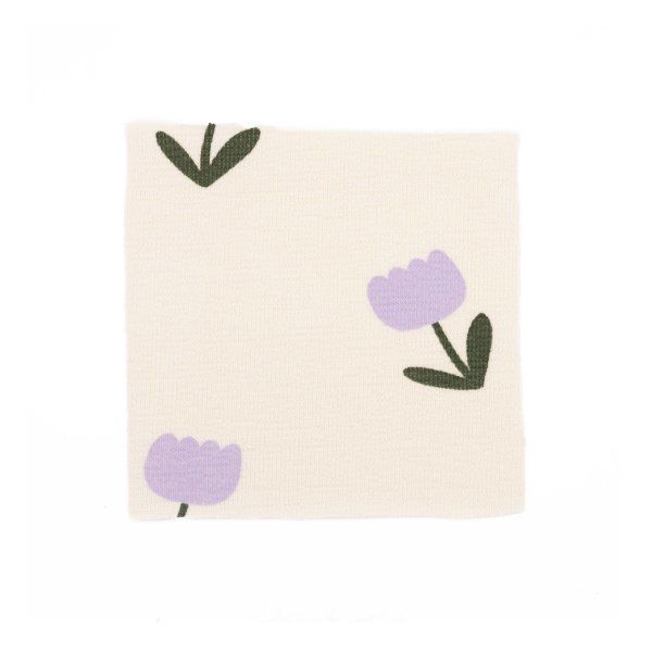 French Terry Strickjersey Tulpen off white